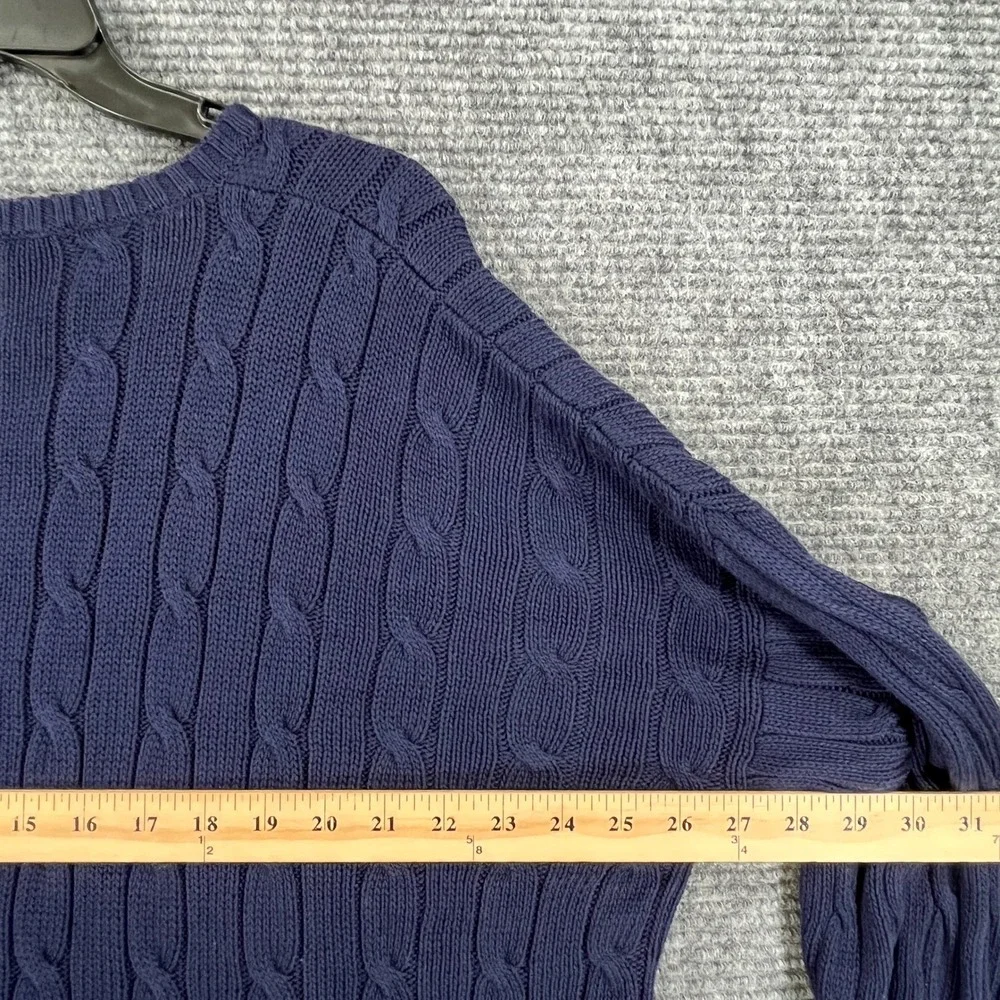 Polo Ralph Lauren Cable Knit Pima Cotton V-Neck Sweater Men XL Casual Office